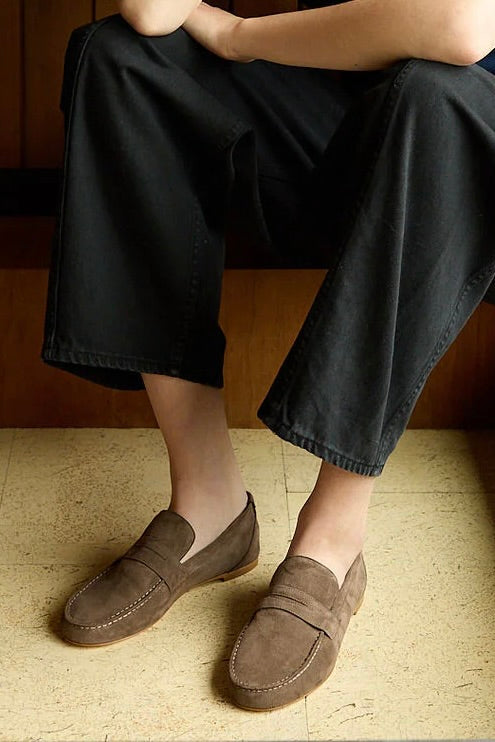 Penny Loafer - Taupe Suede