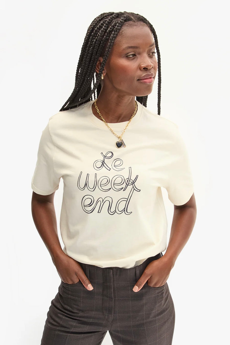 Original Tee - Le Weekend - Cream w/ Navy Le Weekend