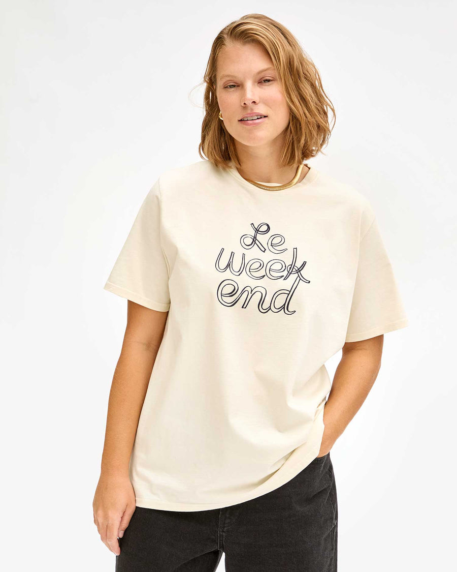 Original Tee - Le Weekend - Cream w/ Navy Le Weekend