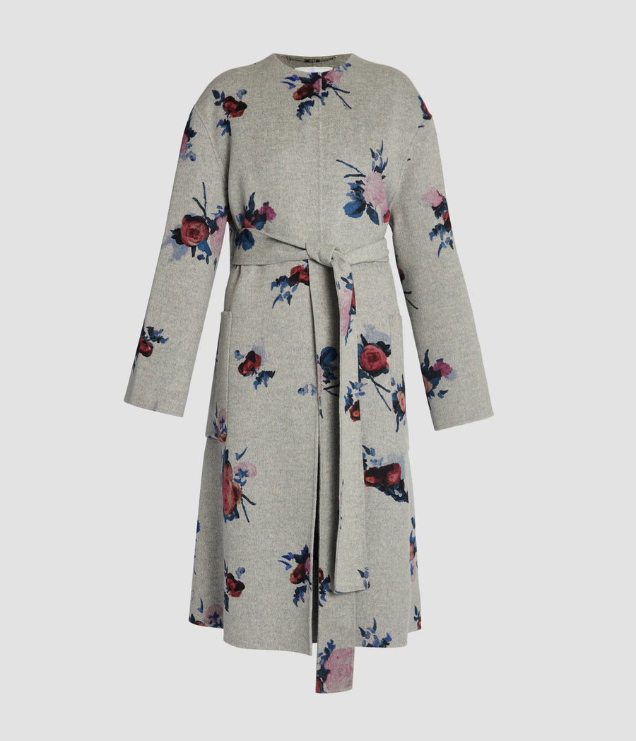 Oversize Belted Coat - Painted Rose Grey Melange