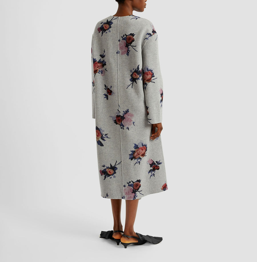 Oversize Belted Coat - Painted Rose Grey Melange