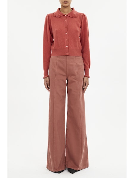 Kalila Collared Cardigan - Coral