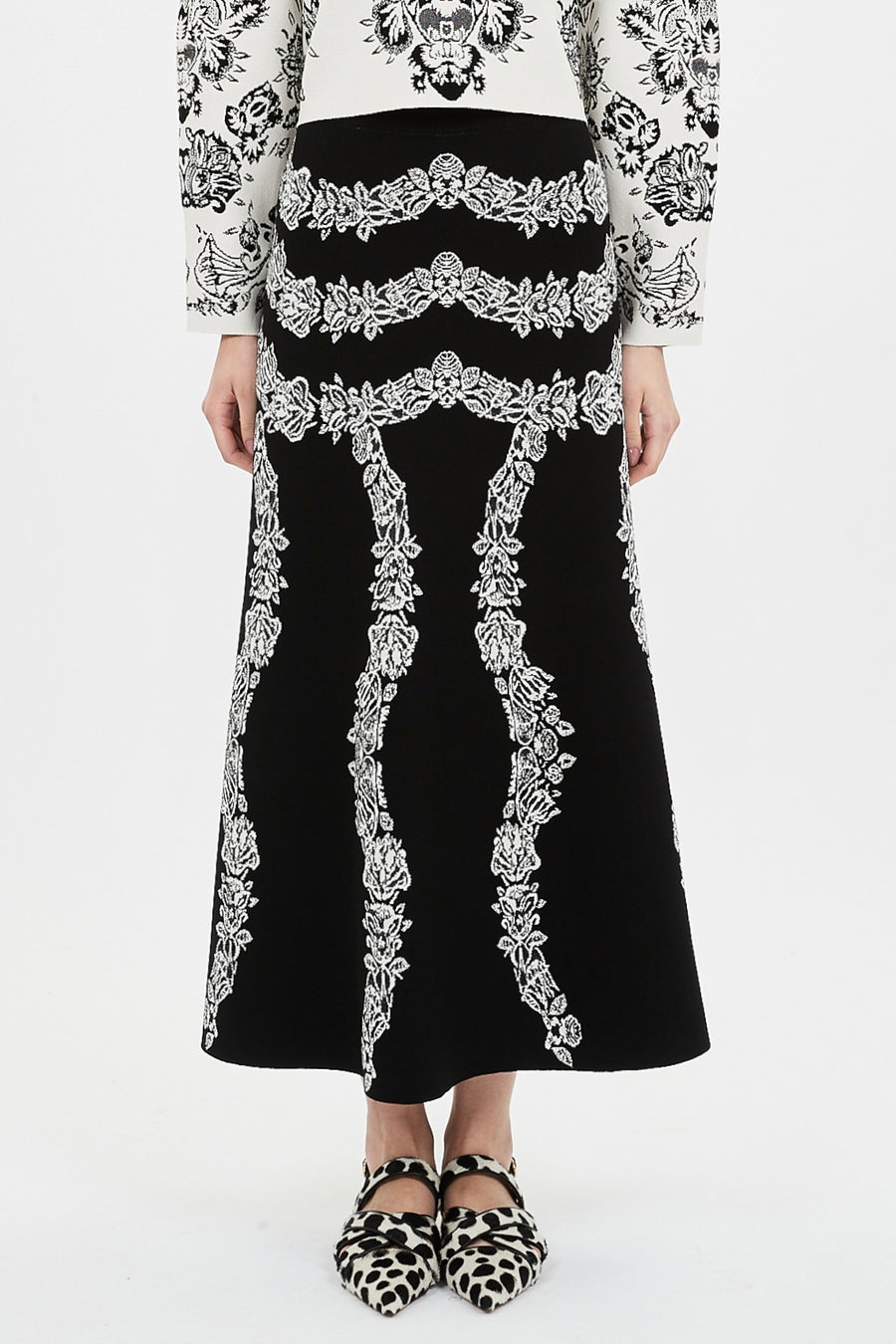 Valencia Jacquard Midi Skirt - Nior