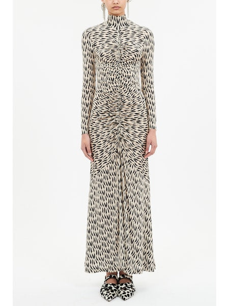 Ida Ruched Turtleneck Dress - Silhouette