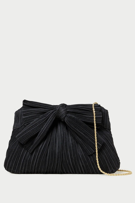 Rayne Black Bow Clutch