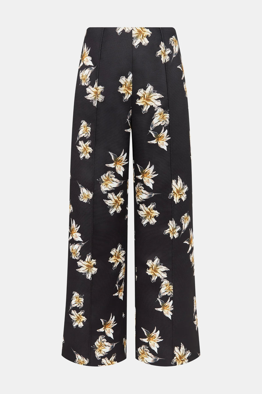 Daffy Trouser -  Festive Lilies - Black & Yellow