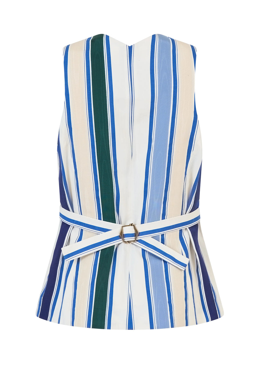 Ribbon King Giorgio Vest - Coastal Stripe Cotton