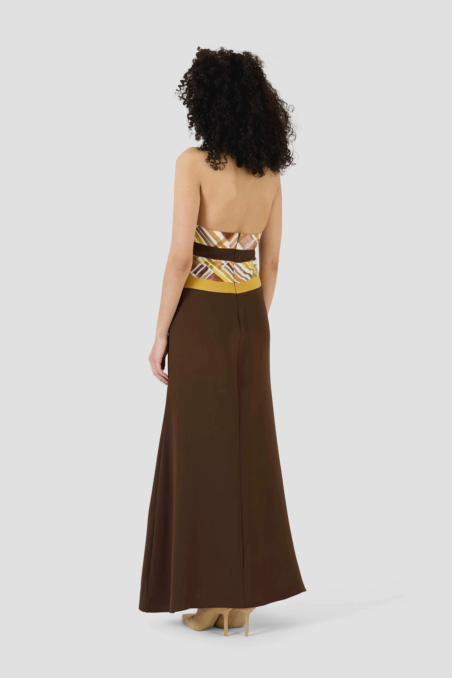 Twisted Halter Dress - Brown