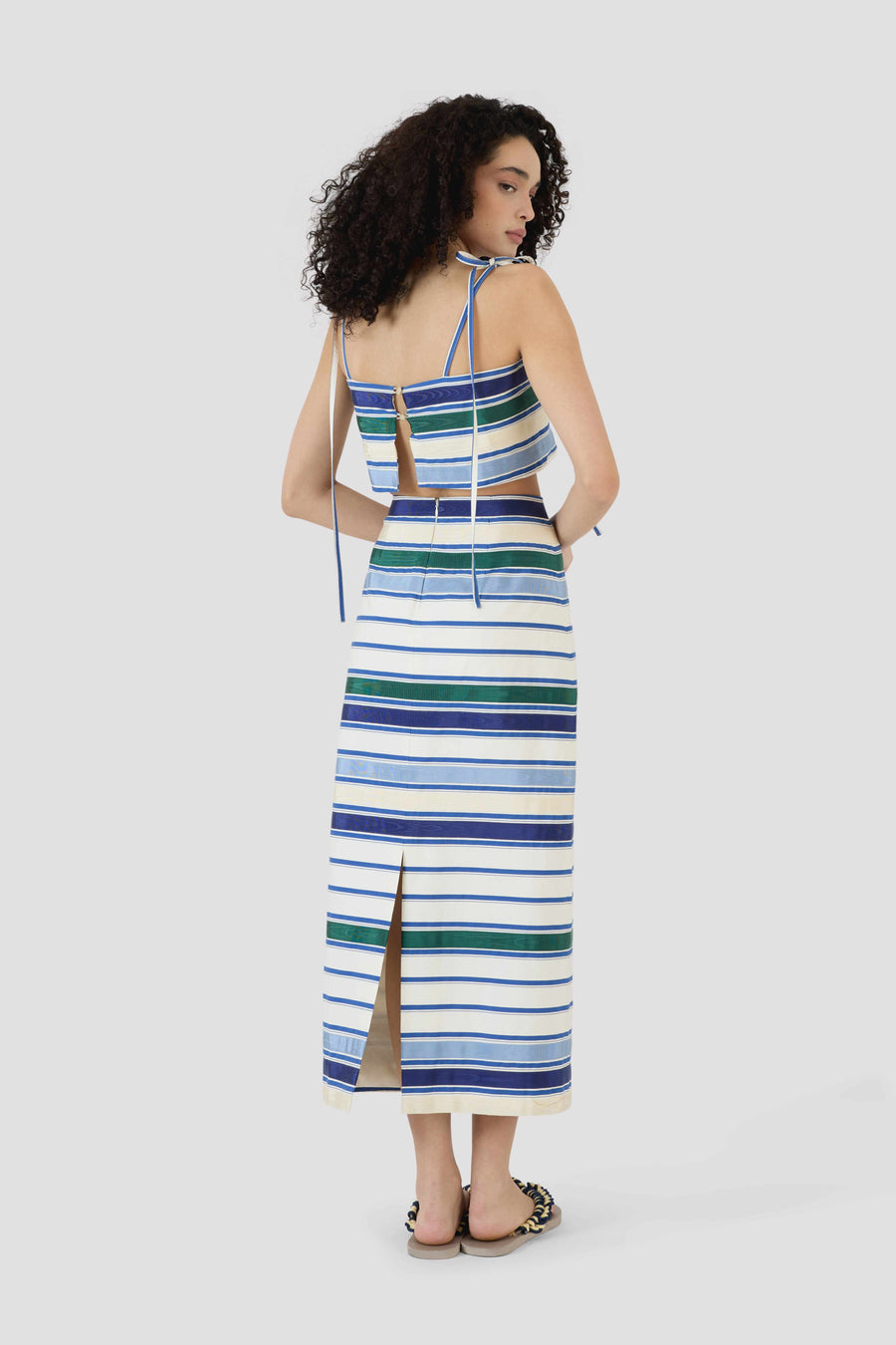 Ribbon Classic Pencil Skirt - Coastal Stripe Cotton
