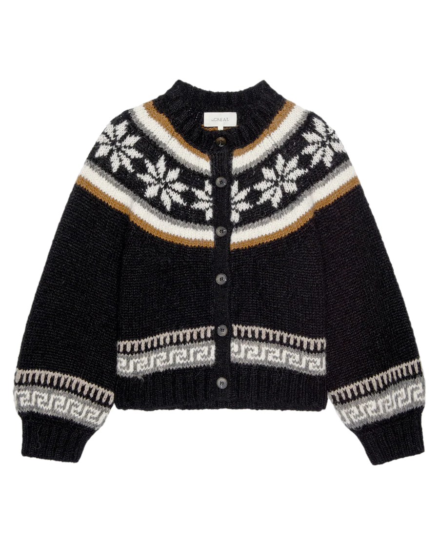 The Snowflake Ice Rink Cardigan - Black