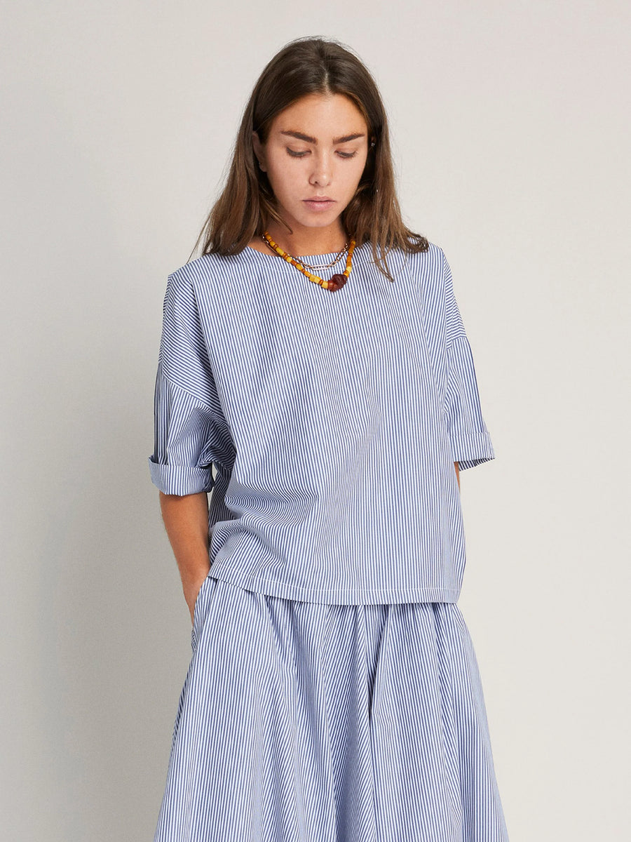 The Saria Top - Cotton Poplin - Juniper