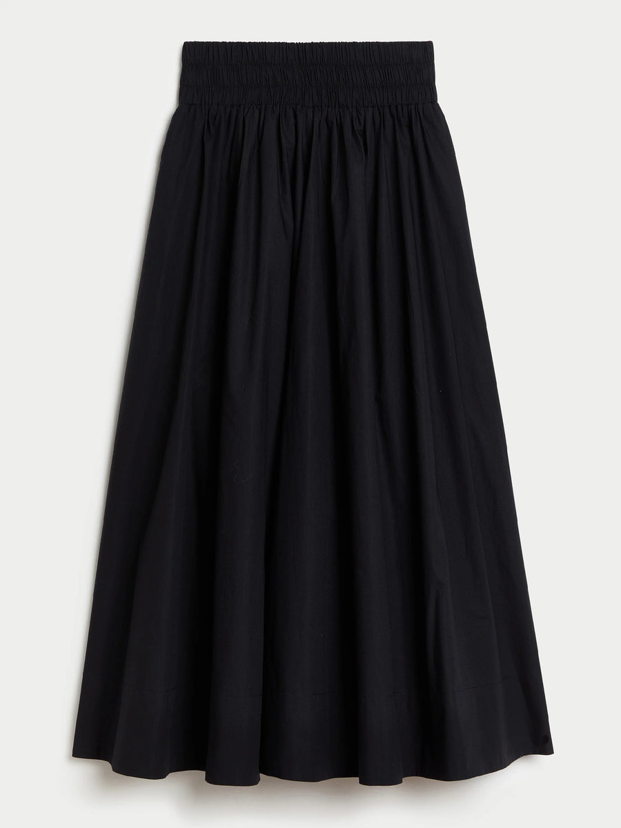 The Kyria Circle Skirt in Cotton Poplin - Black