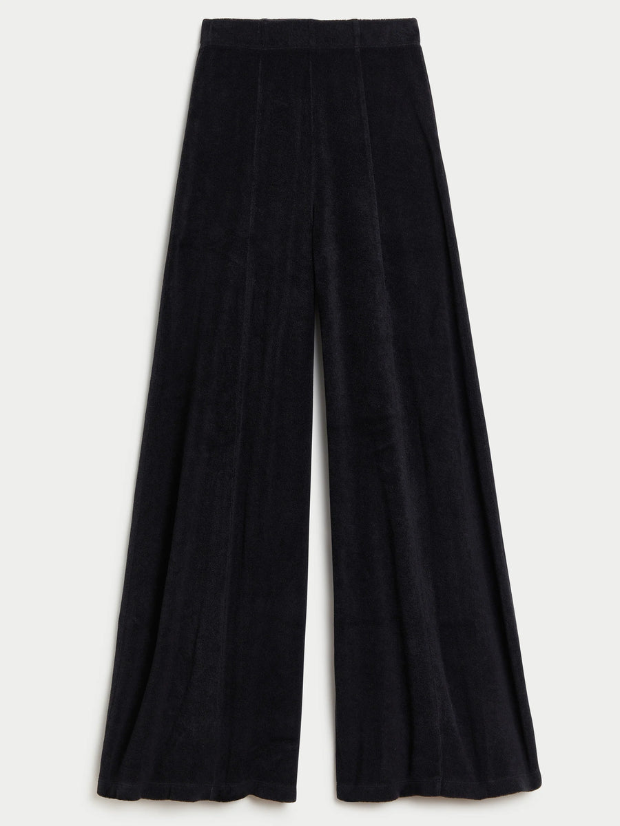 The Megalo Palazzo Pants in Terry - Black
