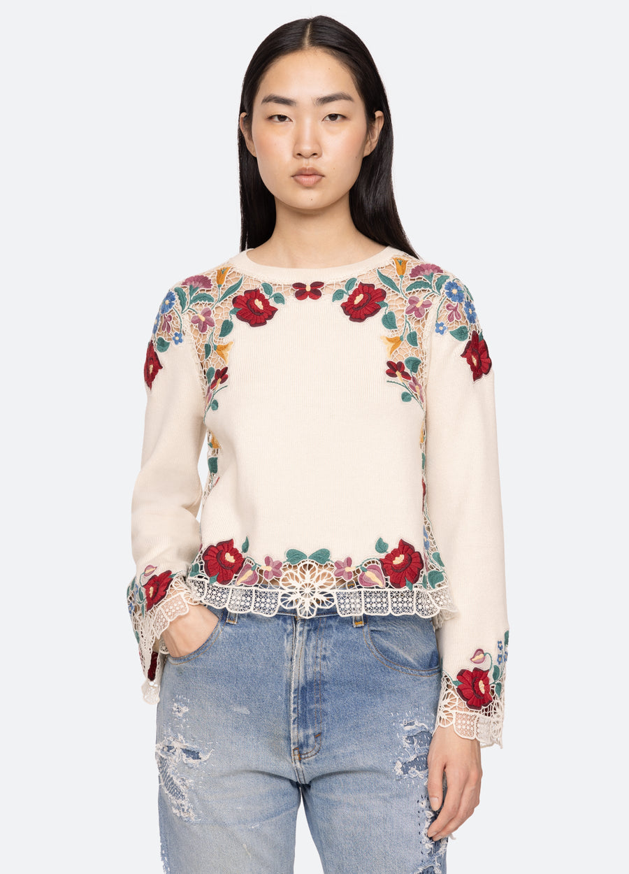 Katharine Embroidered Sweater - Multi