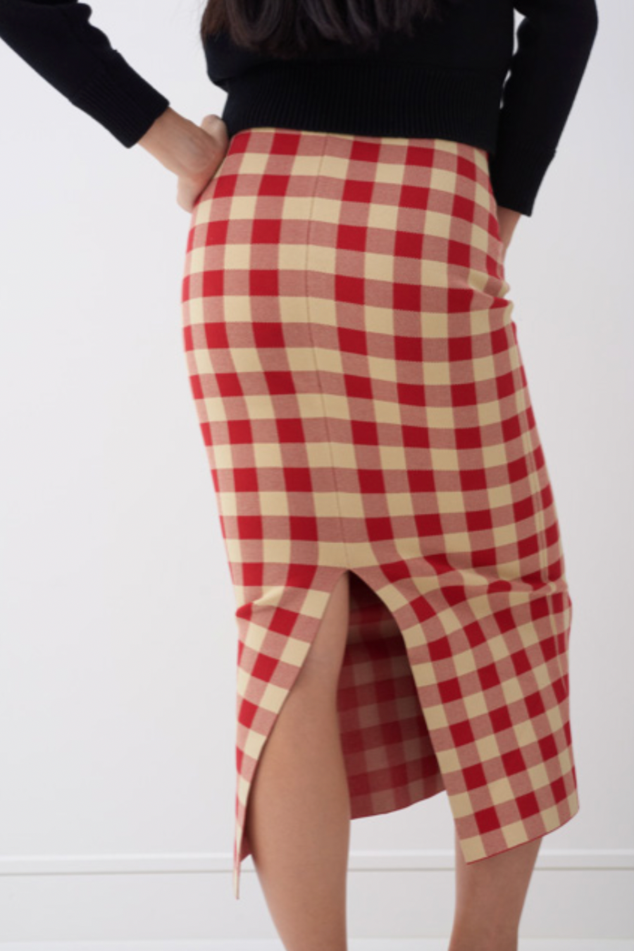 (POS) Gingham Petra Skirt - Red