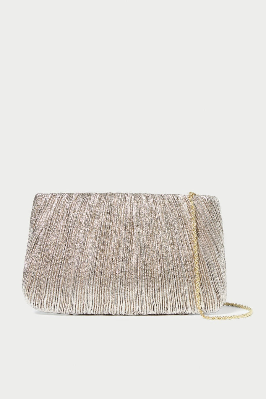 Brit Champagne Flat Pleated Clutch