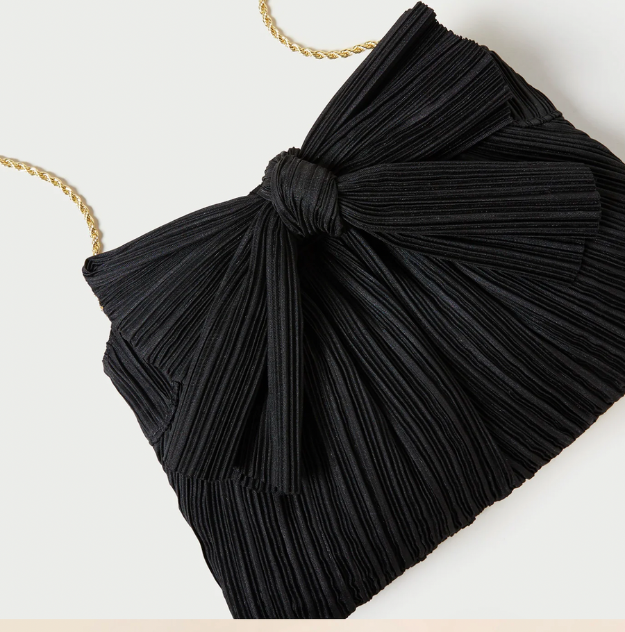 Rayne Black Bow Clutch