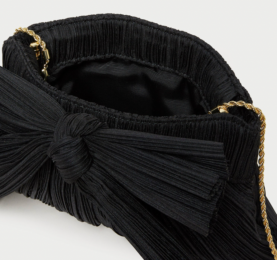 Rayne Black Bow Clutch