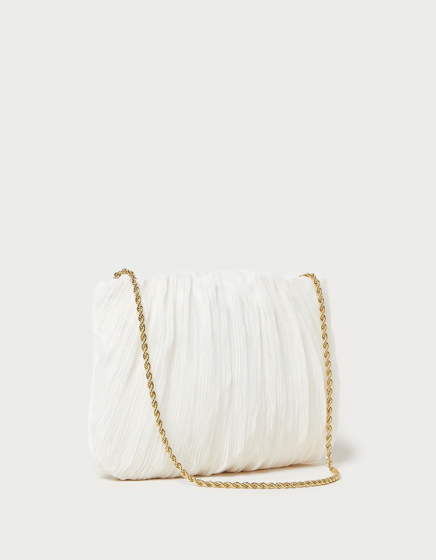 Brit Pearl Flat Pleated Clutch