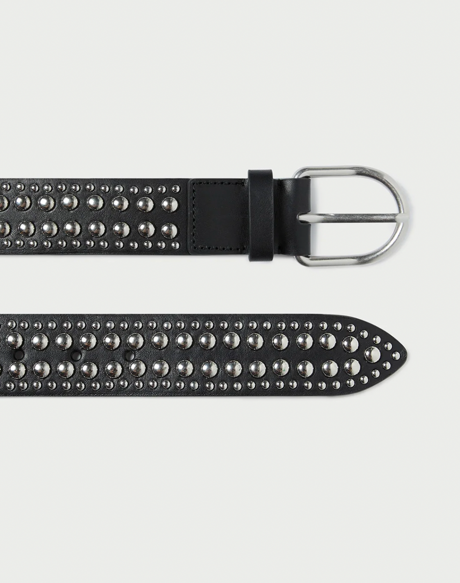 Isaac Black/Silver Studded Belt