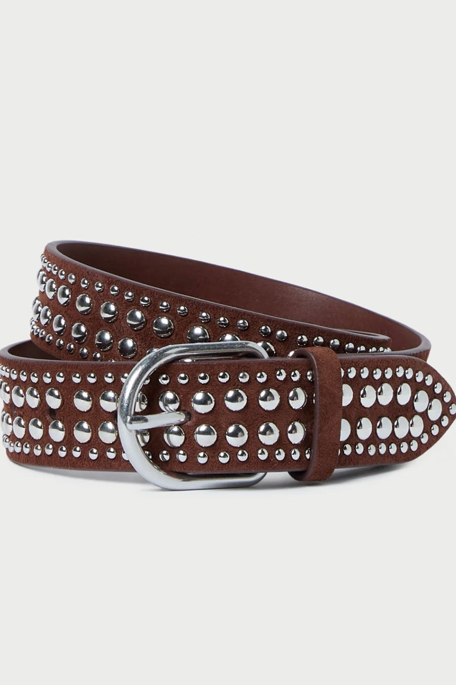 Isaac Espresso/Silver Studded Belt