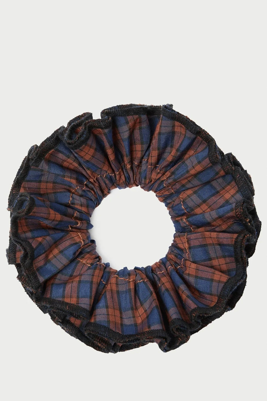 Felice Navy/Rust Plaid Scrunchie