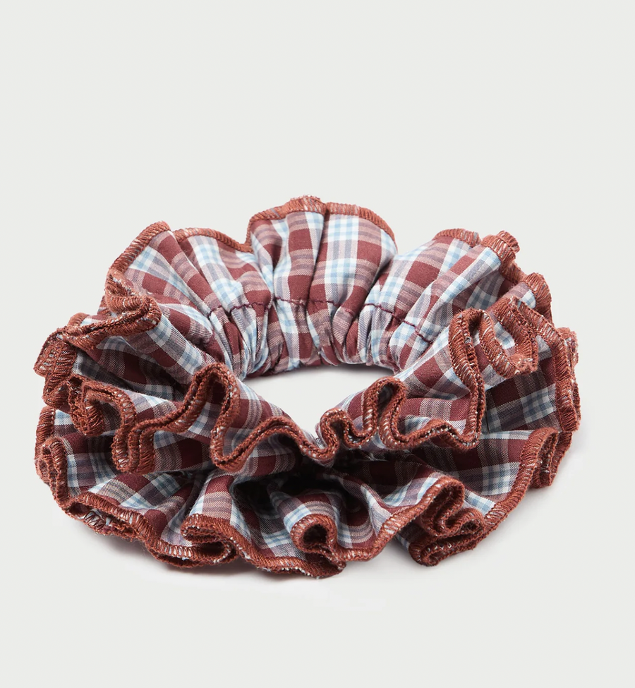 Felice Maroon Layered Scrunchie