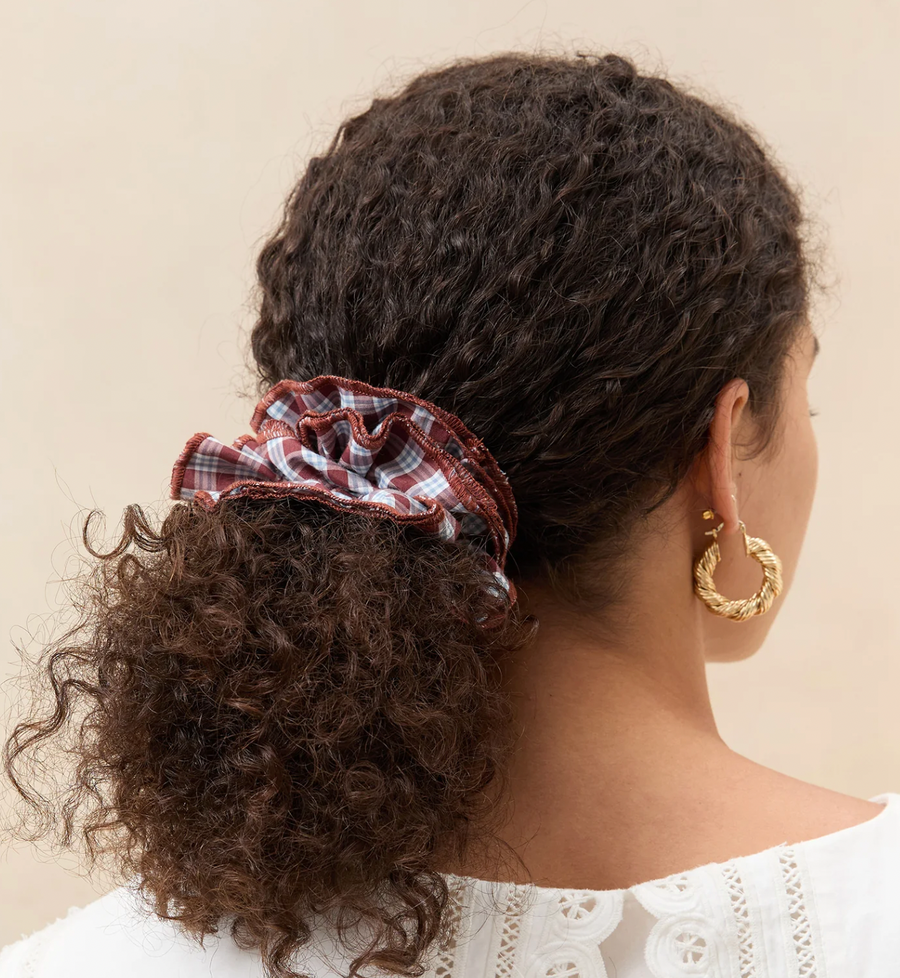 Felice Maroon Layered Scrunchie