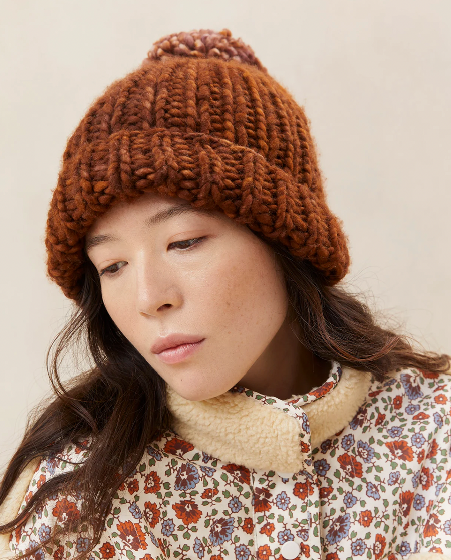 Ava Sienna Knit Pompom Hat