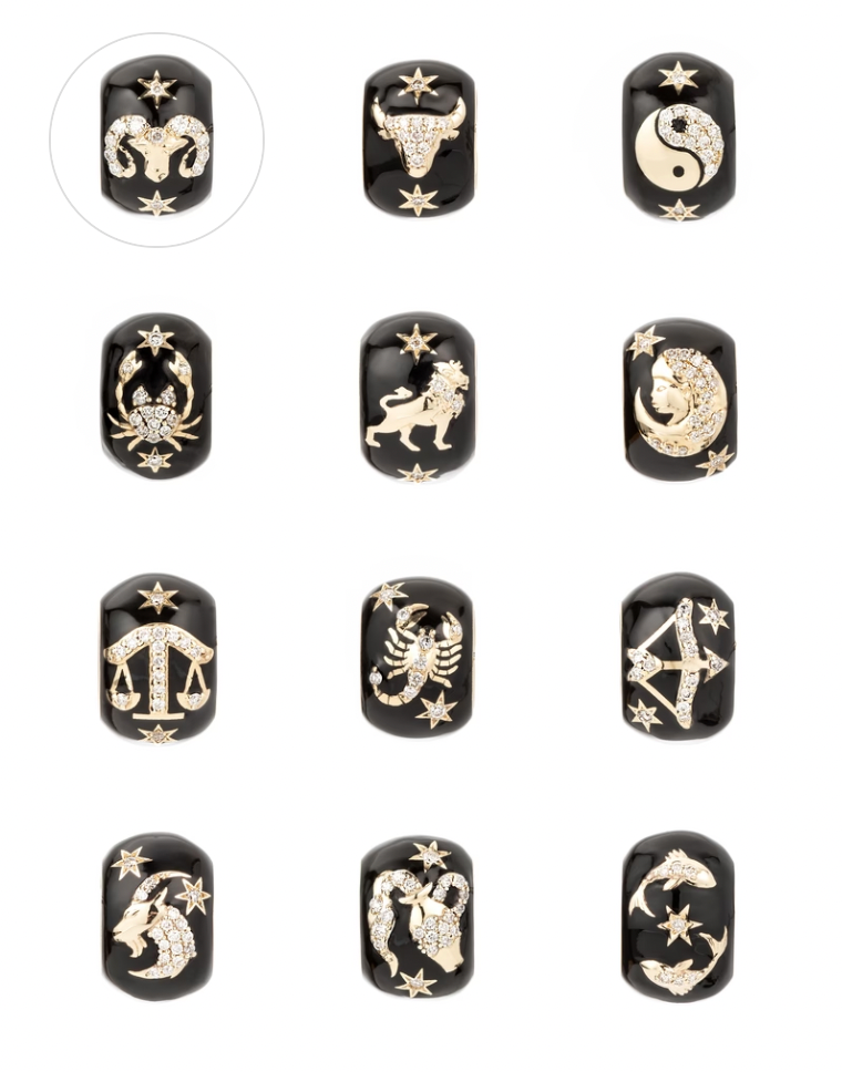 Zodiac Ceramic + Diamond Big Bead