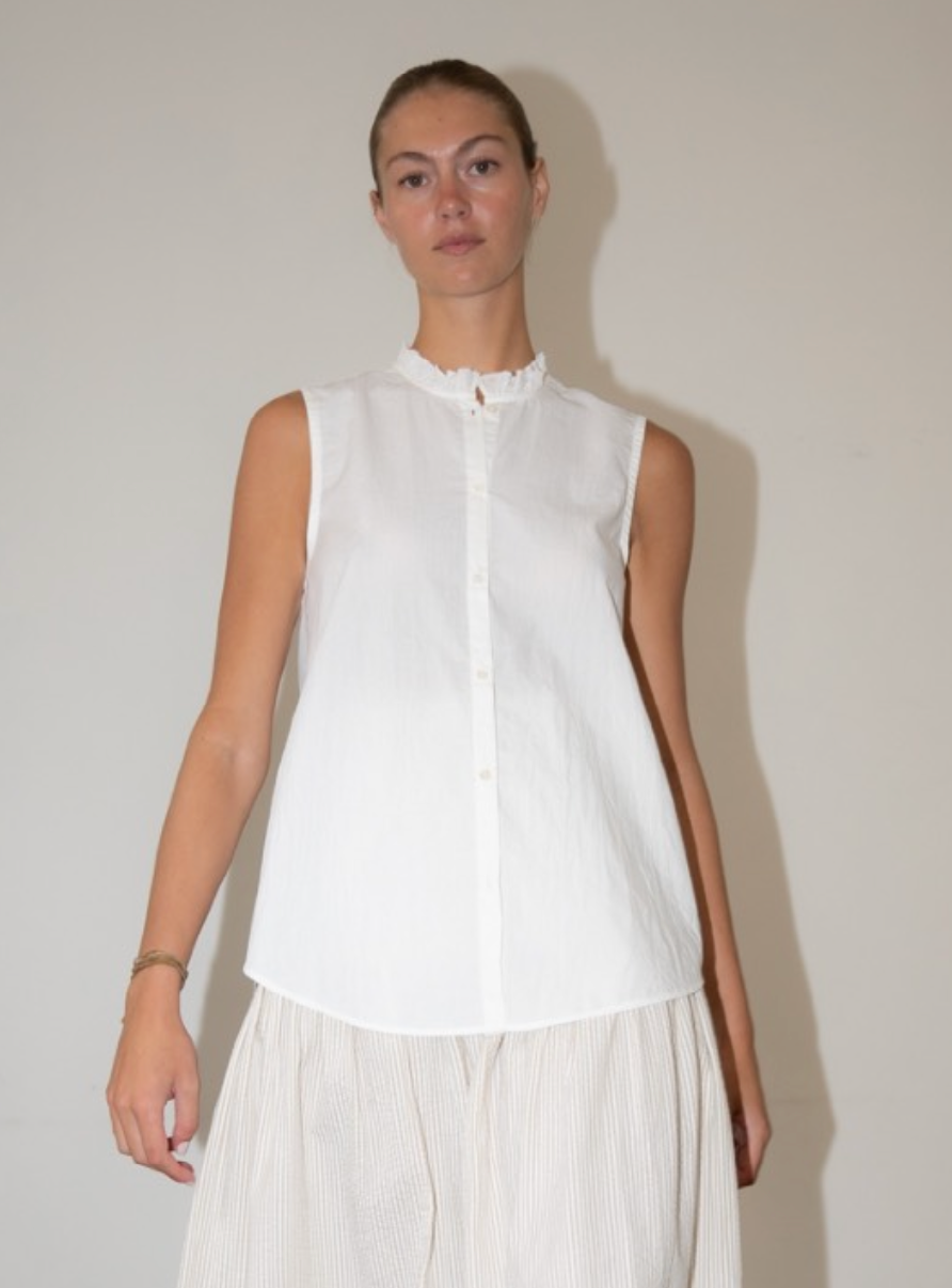Lia Top - White Pinstripe