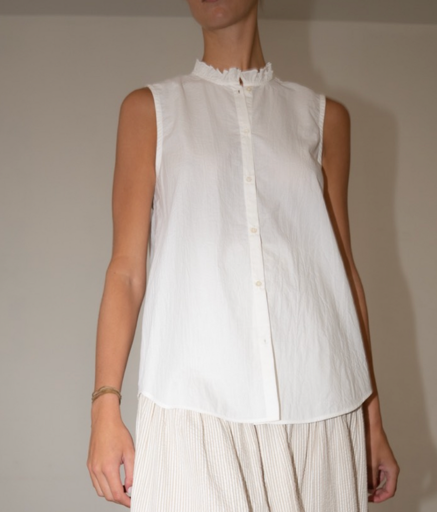 Lia Top - White Pinstripe