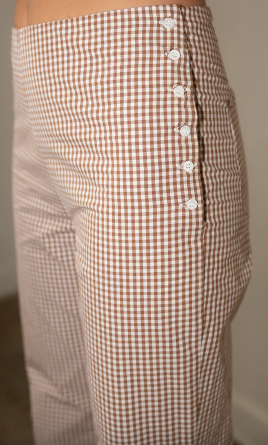 Mari Pant - Brown Gingham
