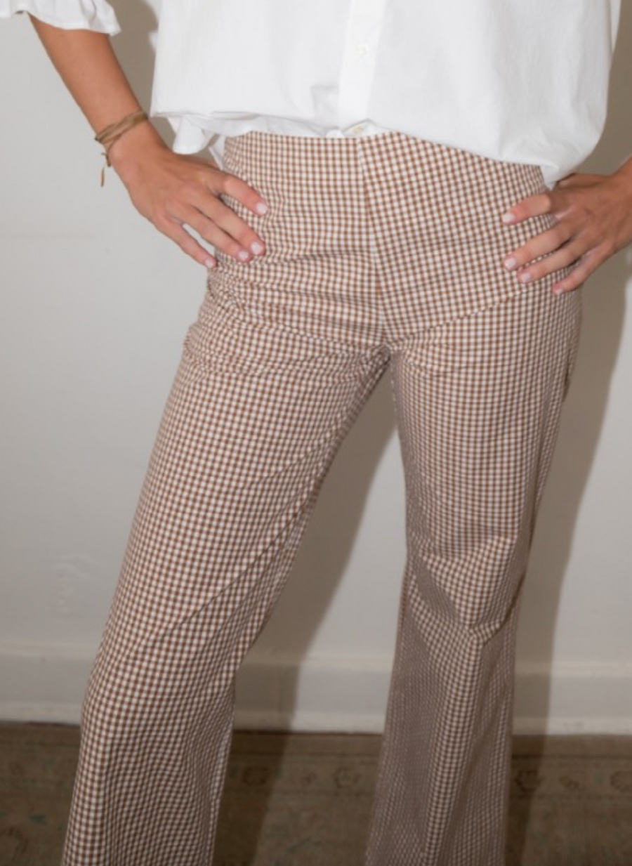 Mari Pant - Brown Gingham