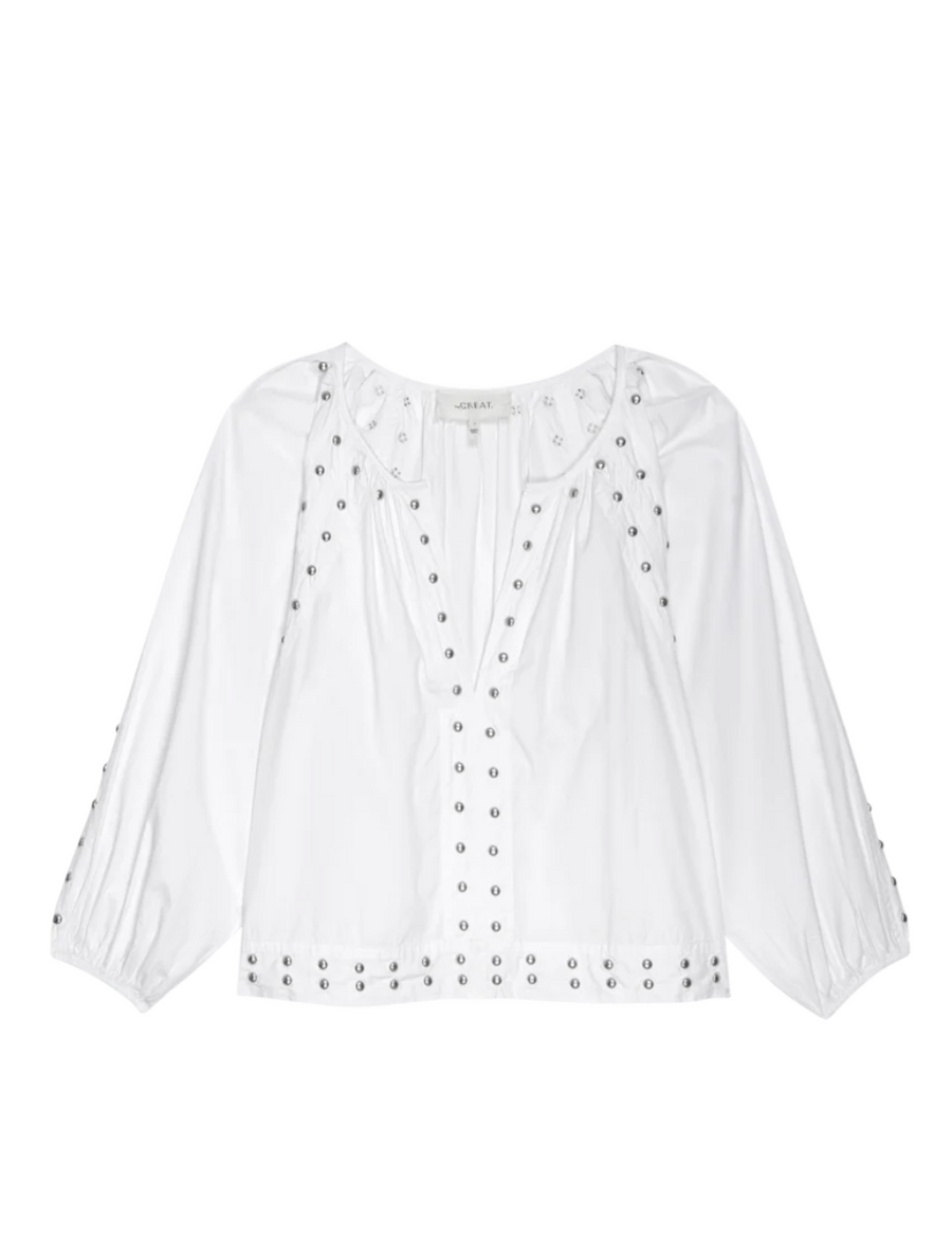 The Bodega Top with Studs - White