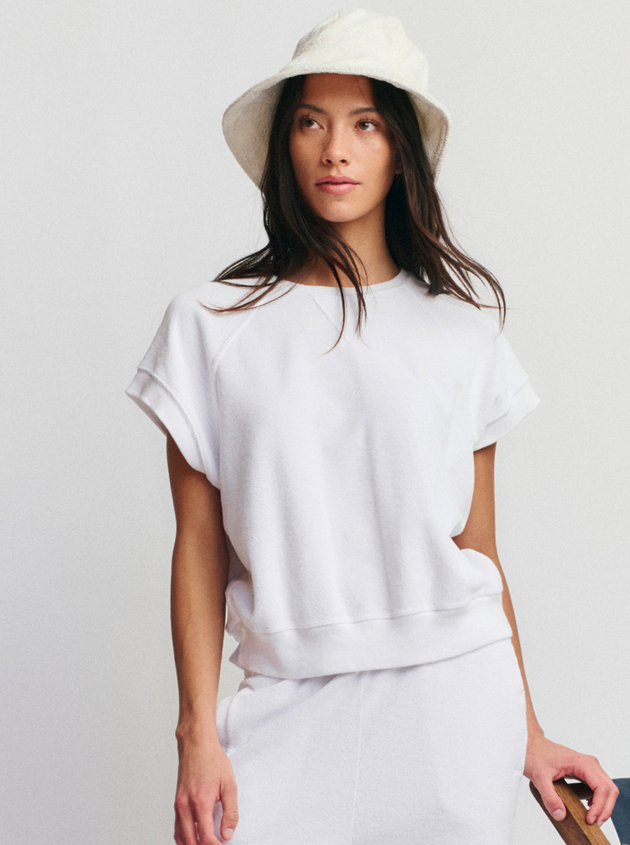 The Micro Terry Wedge Sweatshirt - White