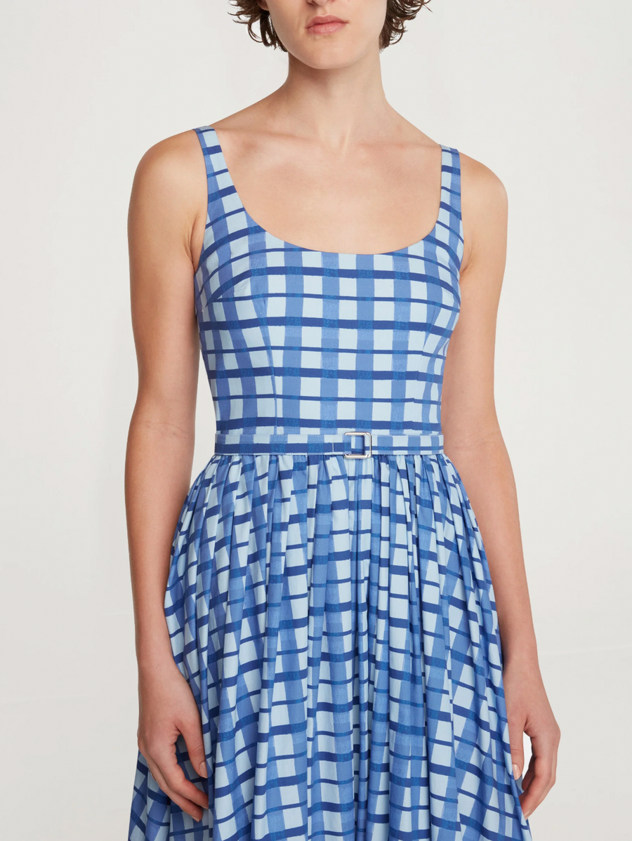 Eglantine Dress - Blue Painted Gingham