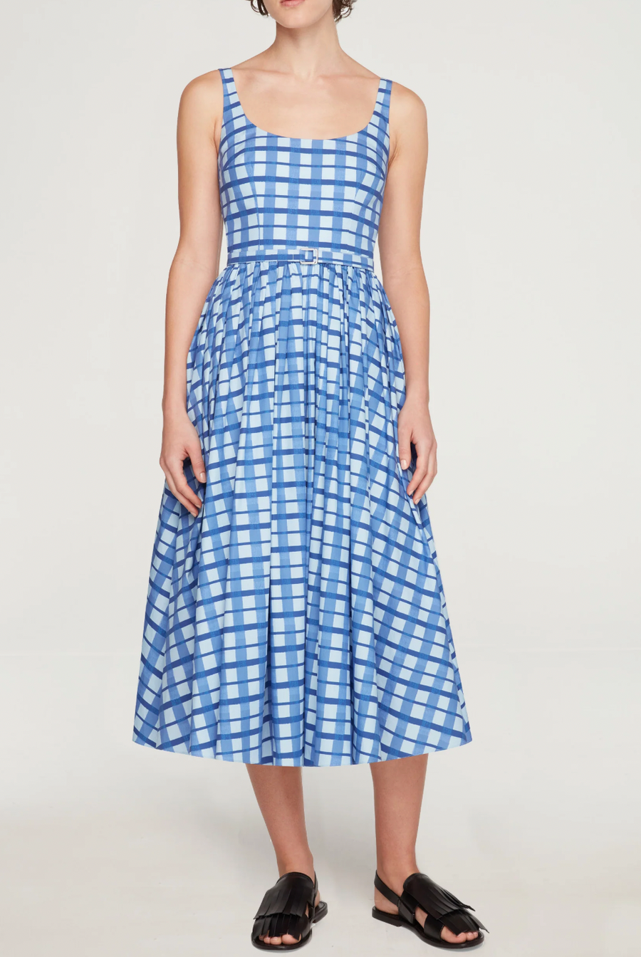 Eglantine Dress - Blue Painted Gingham