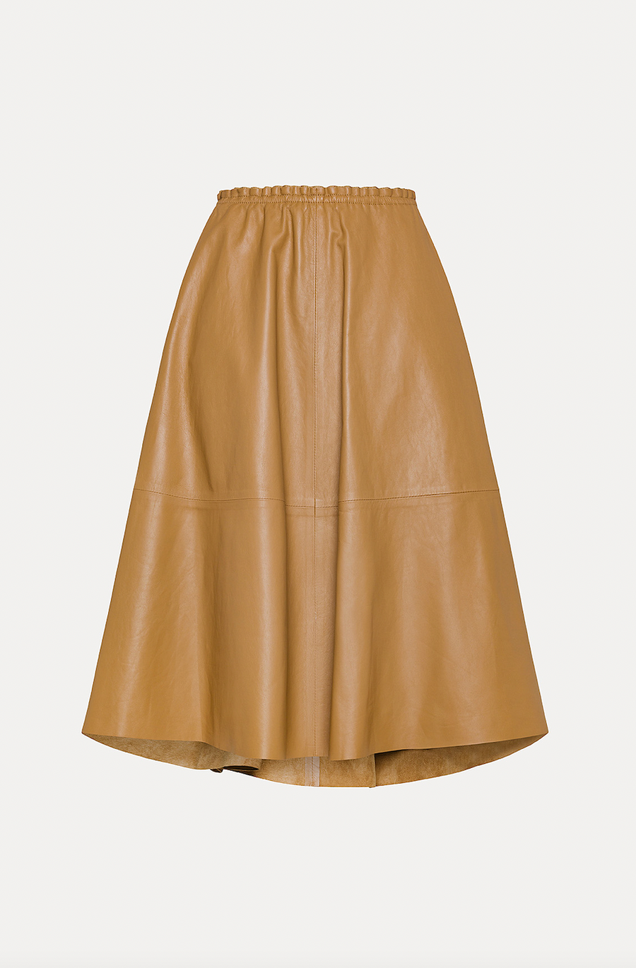 14015_My Skirt - Nappa Leather Skirt - Noisette