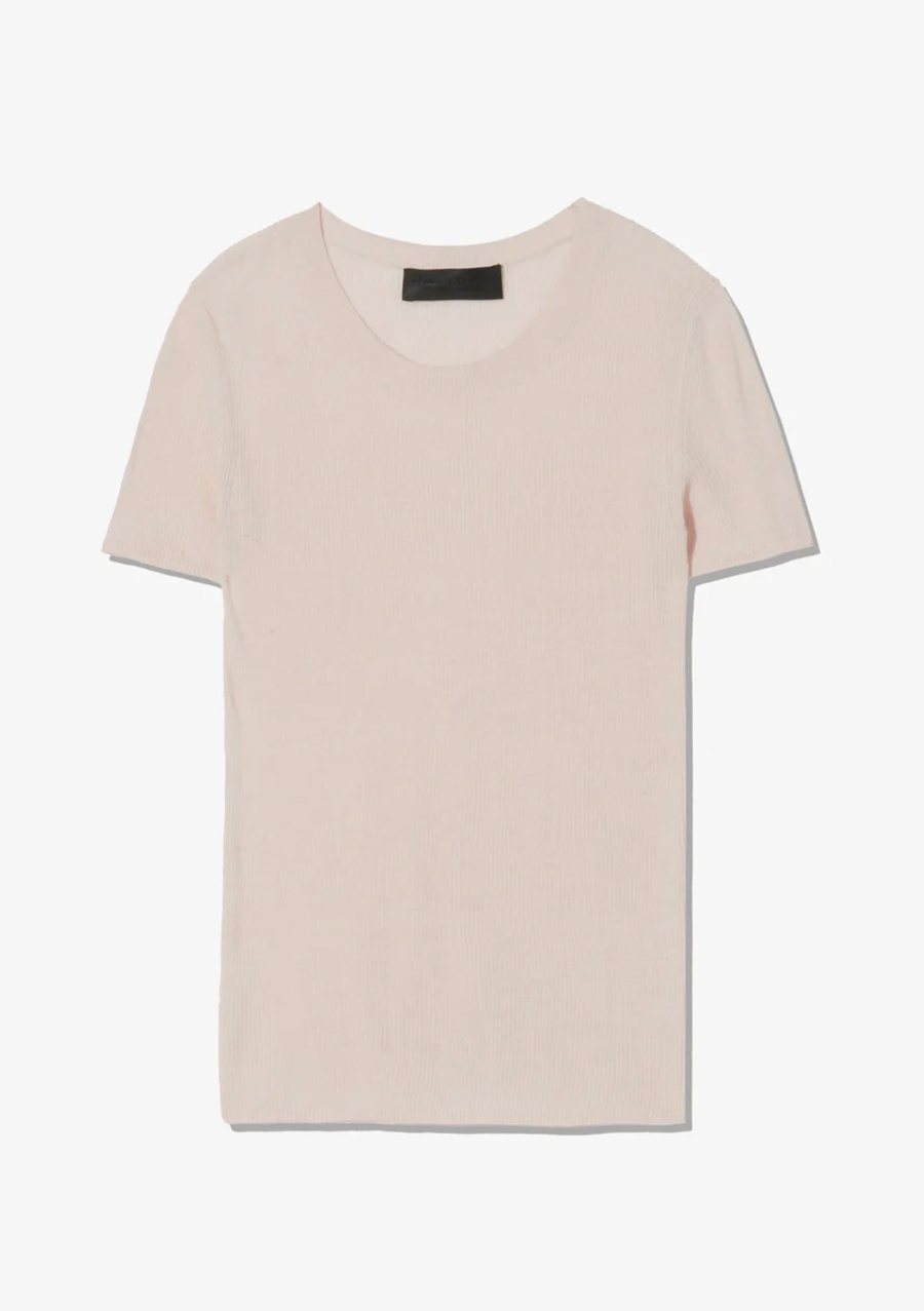 Hettie Silk Knit Tee - Stone