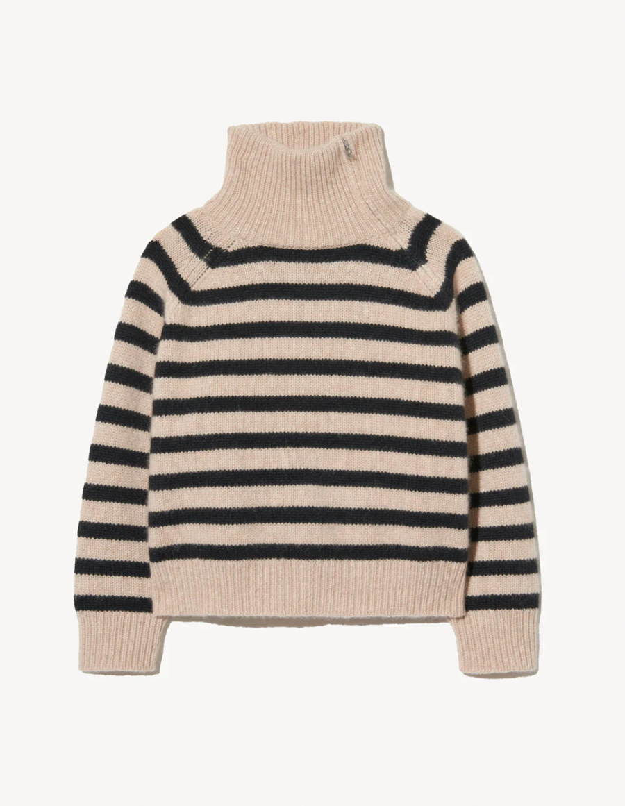 Raelyn Cashmere Sweater - Parchment/Black