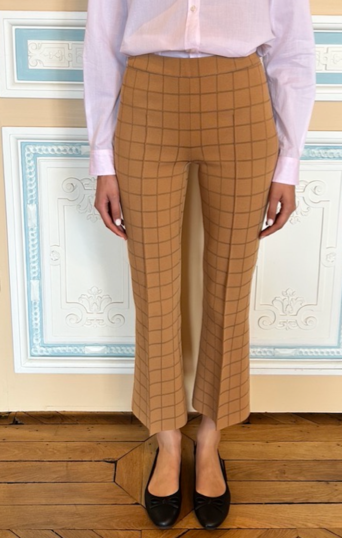 Matte Shine Windowpane Kick Pant - Butterscotch Combo (By Phone Order Only)