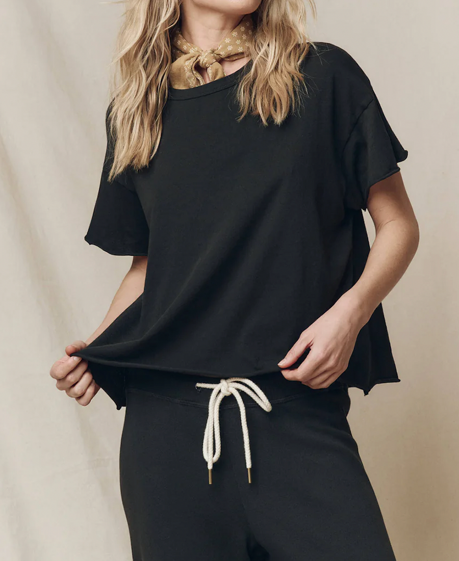 The Crop Tee - Almost Black