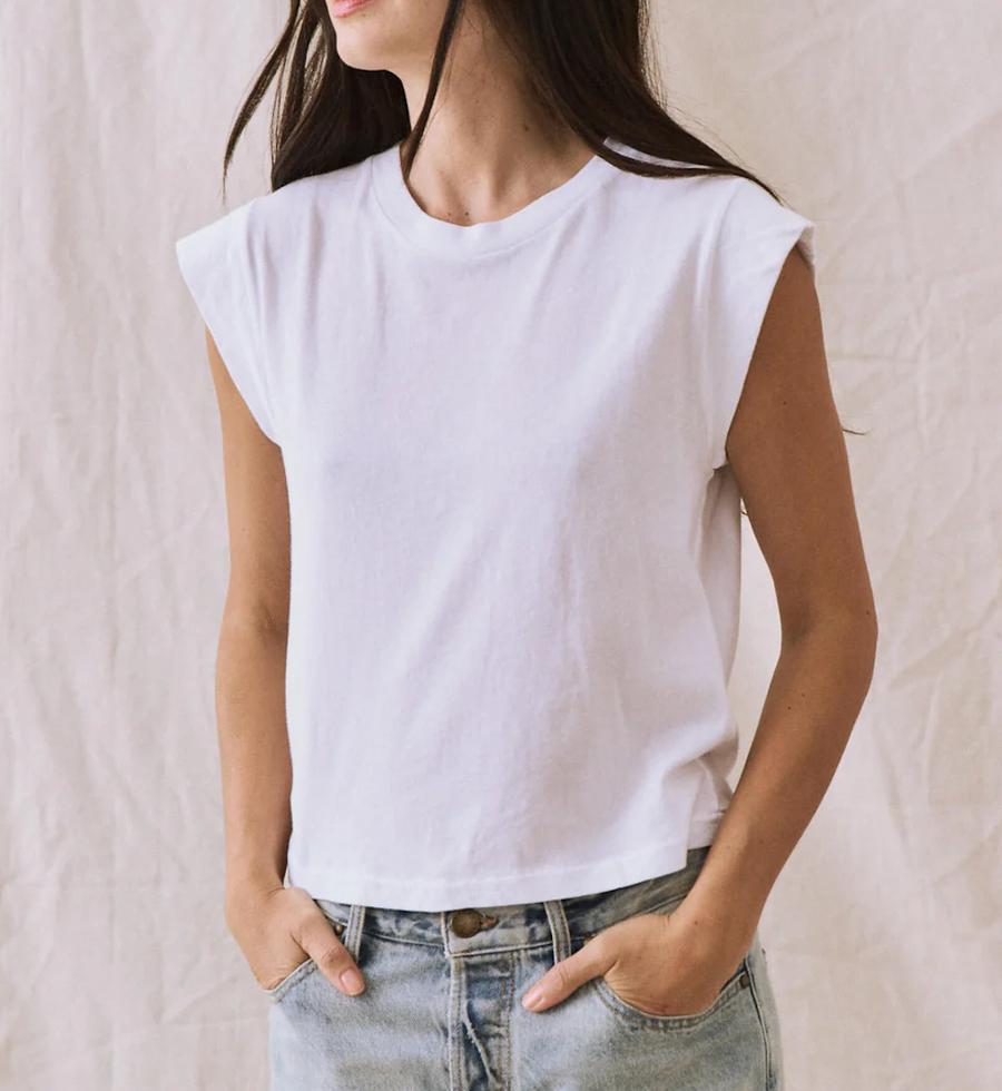 The Peak Shoulder Tee - White
