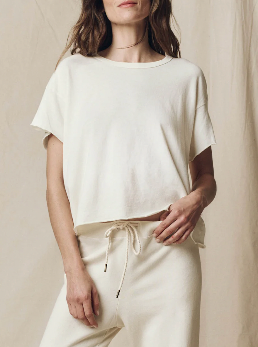 The Crop Tee - Washed White