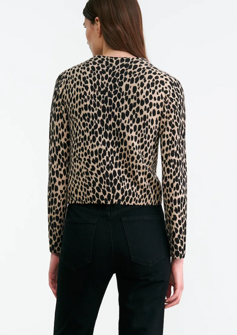 Keelah Cardigan - Taupe / Black Cheetah