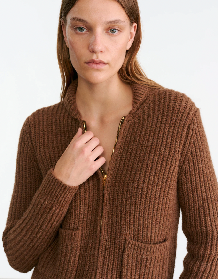 Tessen Cardigan - Dark Camel