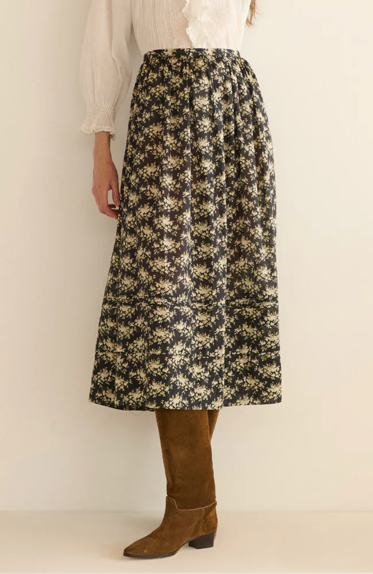 Marcie Skirt - Noir Rosier Floral (By Phone Order Only)