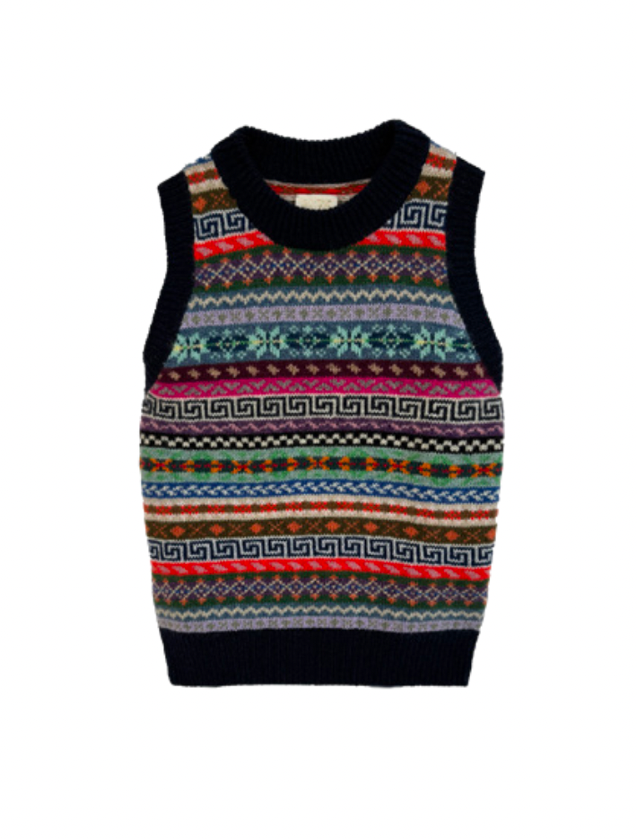 Tupos Shrunken Cashmere Vest - Fairaisle