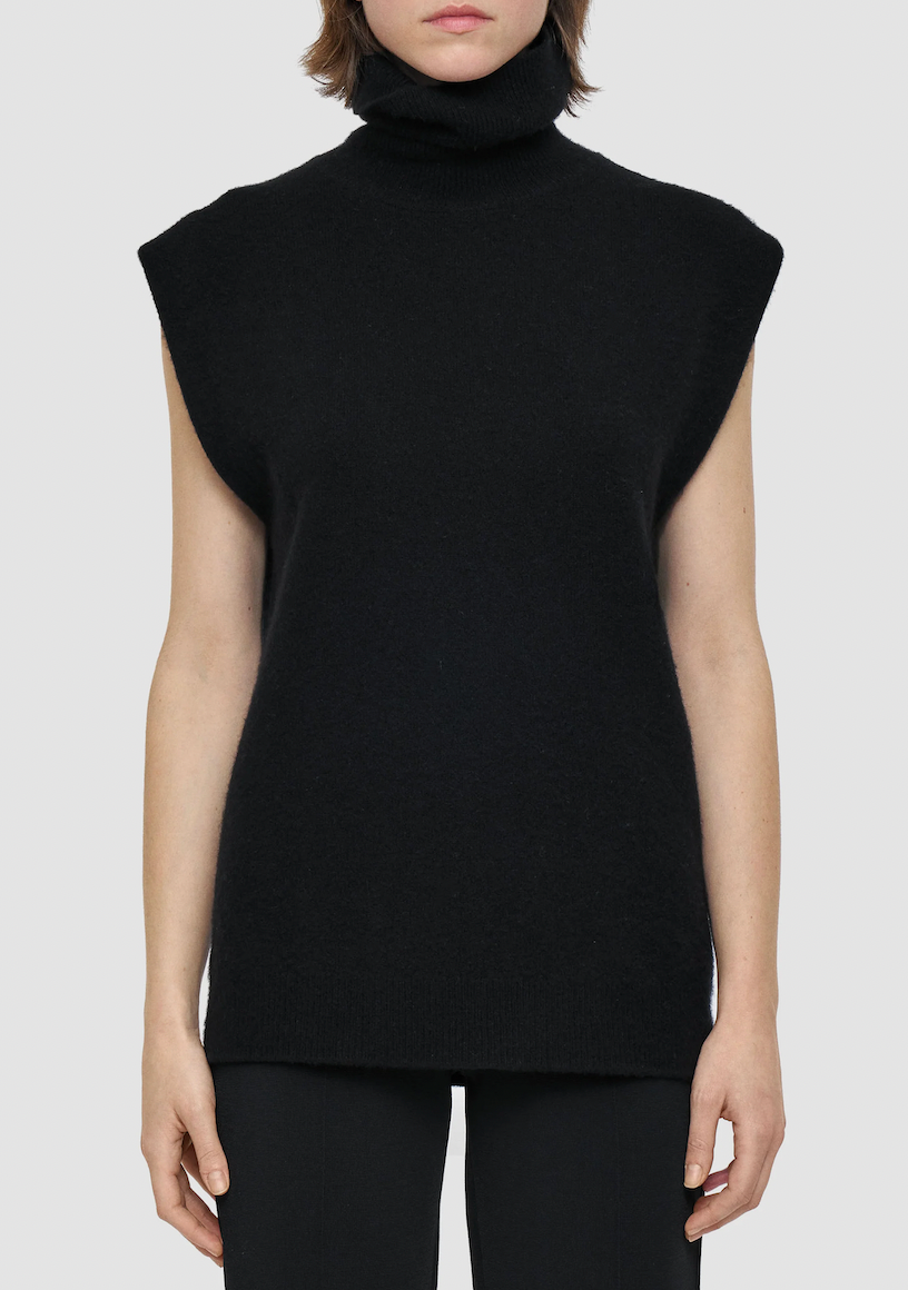 Brushed Cashmere Vest - Black